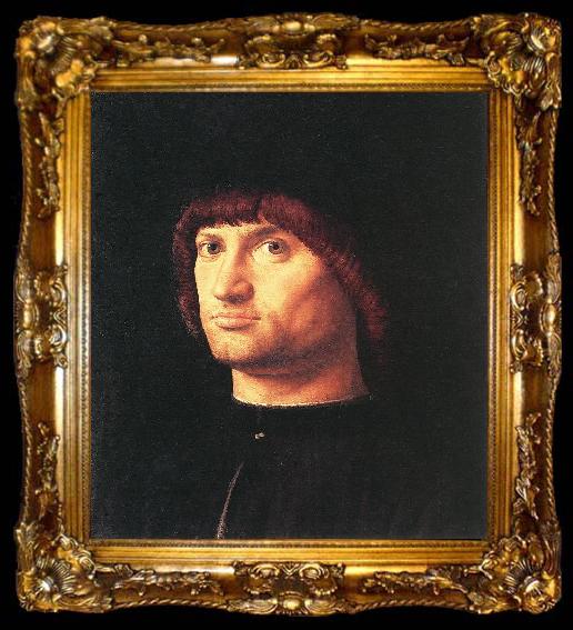 framed  Antonello da Messina Portrait of a Man (Il Condottiere), ta009-2